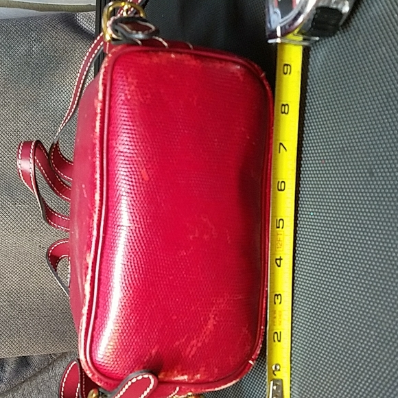 LANCEL PARIS Made in FRANCE Red Leather Backpack Vintage Distressed Zipper - Picture 9 of 16